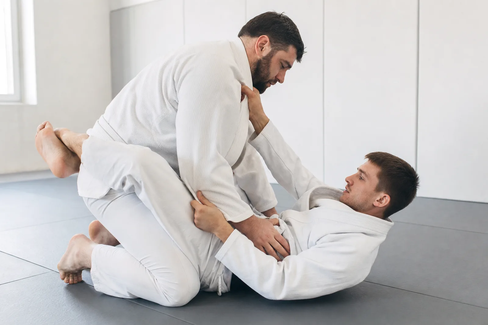 A beginner closed guard system that actually chains
